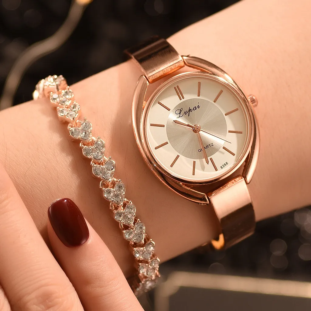 

2pcsLuxury Fashion Simple Watch Heart Shaped Knot ladies women Wrist bracelet watches wristband Dress watch gifts Wrist Party