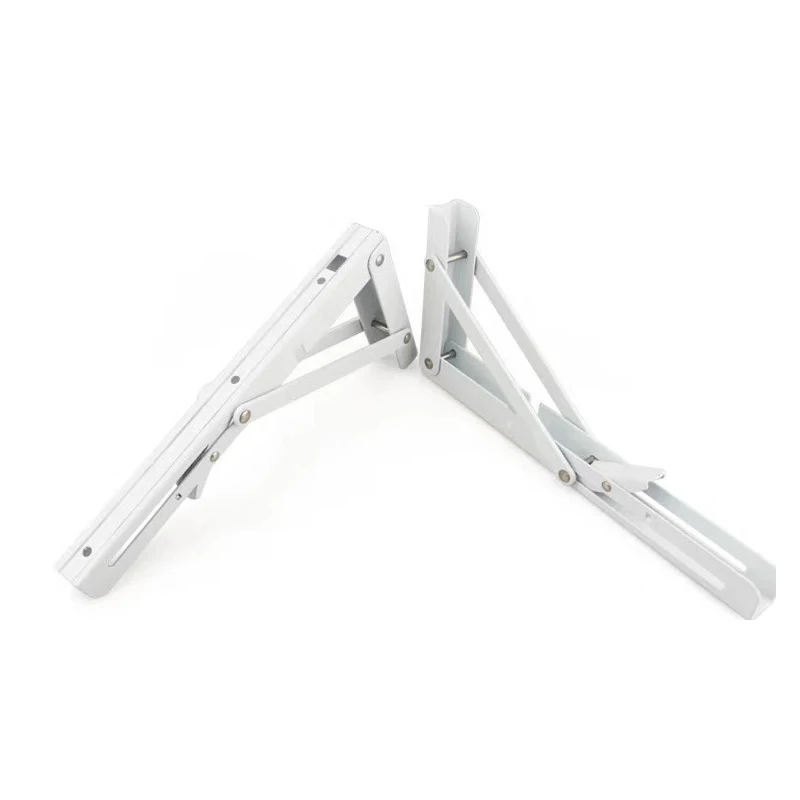 

2pcs Triangular Folding Bracket Metal Release Catch Support Bench Table Folding Shelf Bracket Home 6 Sizes Steel Plate