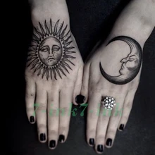 Водонепроницаемые Временные татуировки, наклейка для лица, sun moon tatouage, временная татуировка, Водная передача, поддельные тату, флеш-тату для мужчин и женщин