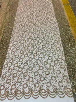 

Pretty design glued Glitter Fabric Cyndi-1010545 Shinning glitter for Party or wedding Dress