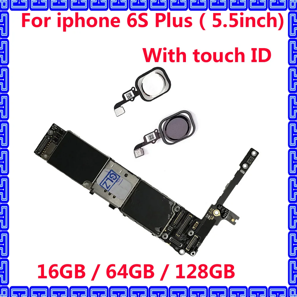 

100% Tested Good Working unlocked motherboard for iphone 6S Plus Original IOS system mainboard with / NO touch ID 16g 64GB 128GB