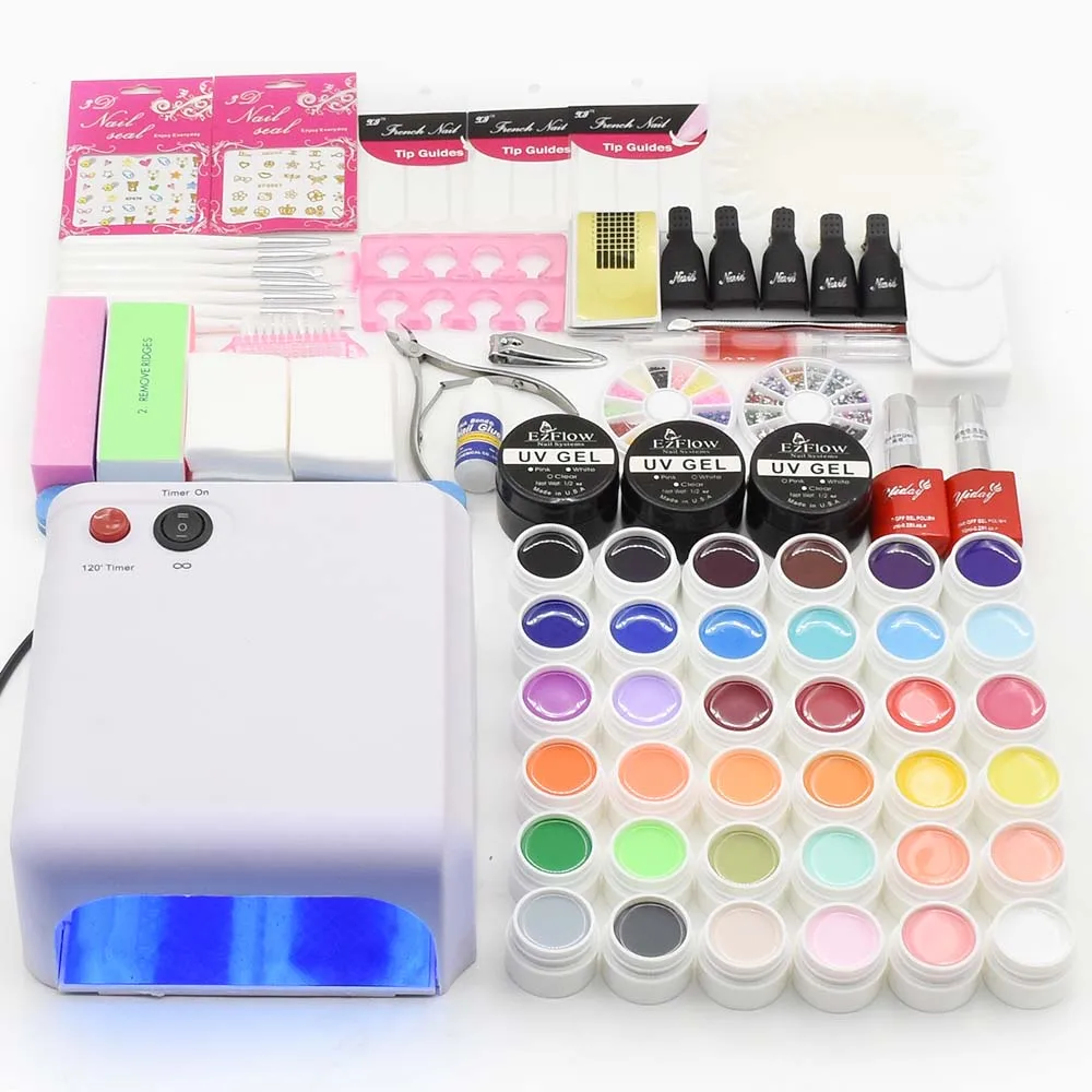 

36 Colors UV Gel polish Nail Manicure Set UV LED Lamp Nail Art Manicure Tools Gel Varnish UV Gel Builder Set Nail Kit Set