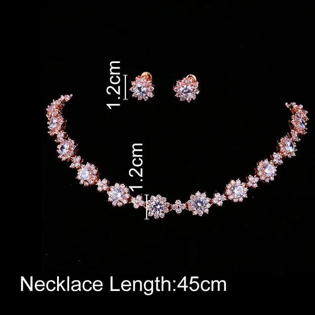 Buy OnlineEmmaya Luxury Cubic Zircon Crystal Bridal Jewelry Sets Necklace Earrings Sets for Women Wedding Party Jewelry.