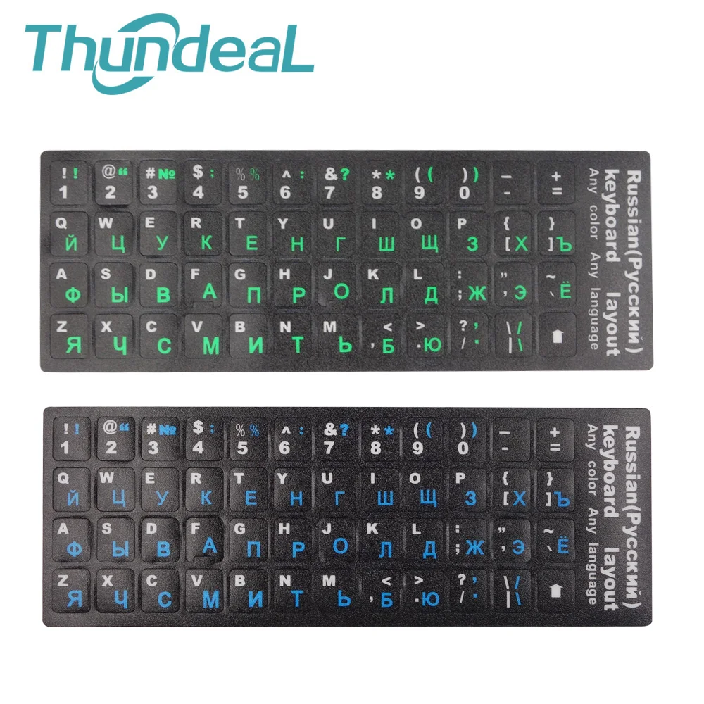 

ThundeaL English Russian Keyboard Stickers Paster Tags Strong Viscosity Russian Keyboard Cover PC Keycaps Sticker Waterproof