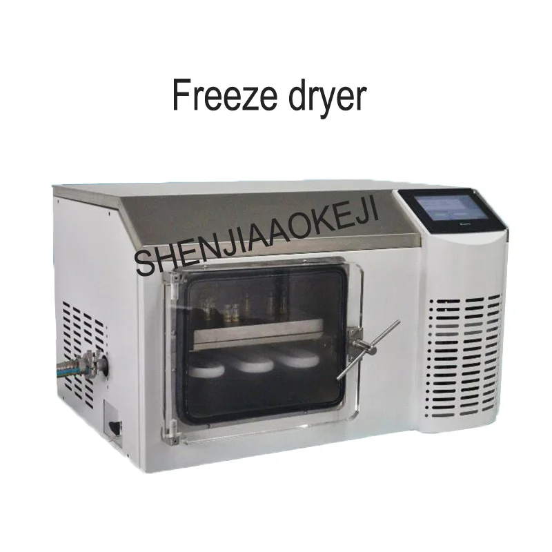 

bench type pilot freeze dryer SJIA-5FE Tray heating freeze dryer Active polypeptide freeze-dried powder dryer 220V/110V 1100W