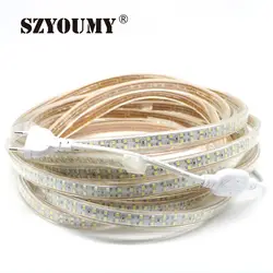 SZYOUMY 20 м/лот 220 В светодиодный 2835 SMD Светодиодная лента веревка свет 180 светодиодный s/m Водонепроницаемая светодиодная лента высокого