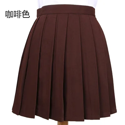 Японская плиссированная юбка Cos Macarons с высокой талией, женские юбки, женские юбки Kawaii, Женская Корейская одежда Harajuku для женщин - Цвет: Brown