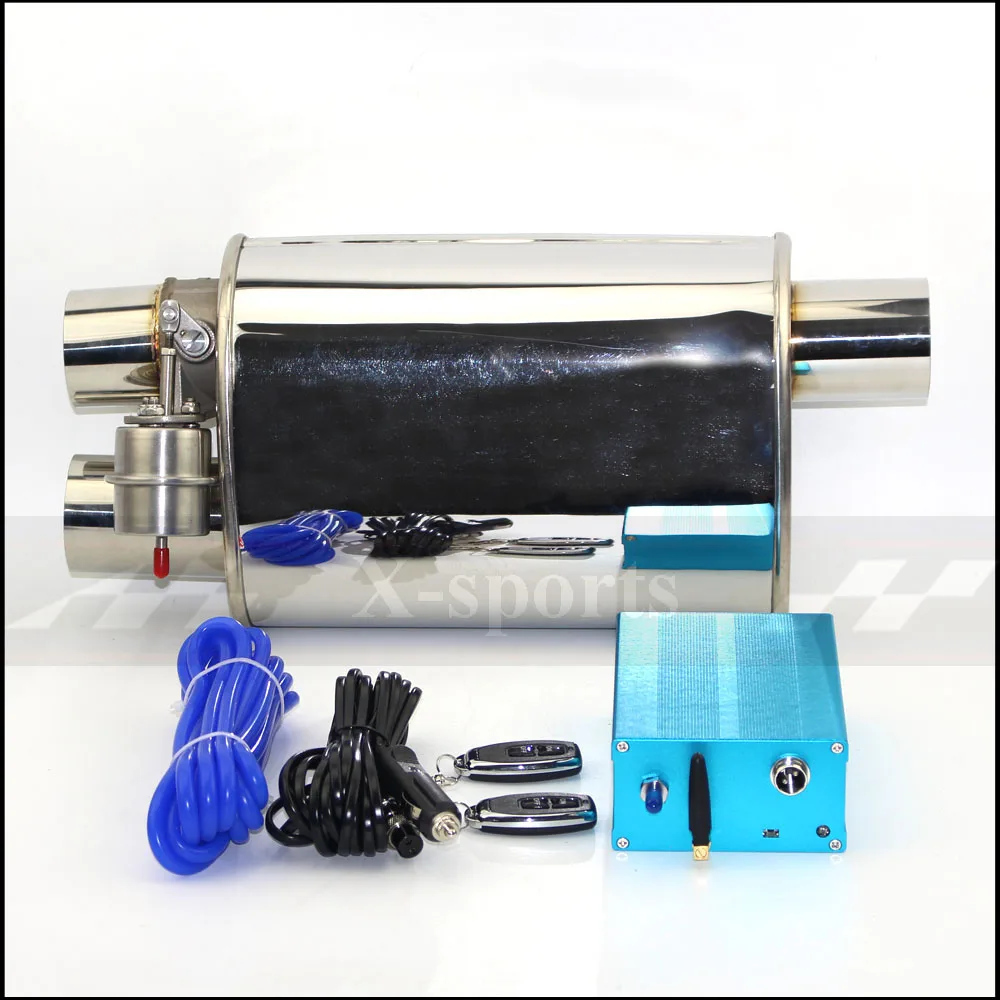 

Car Valve Exhaust Pipe Vacuum Variable Mufflers Stainless Steel Universal 51mm 63mm 76mm 2 Output Remote Control Muffler