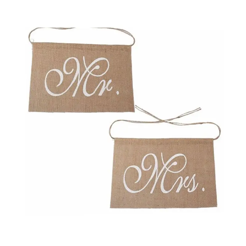 1Set of Burlap Chair Flag Set Groom Chair And Bride Props Anniversary Photo Hanging Signs Decor Vintage Wedding Decoration 1Set of Burlap Chair Flag Set Groom Chair And Bride Props Anniversary Photo Hanging Signs Decor Vintage Wedding Decoration