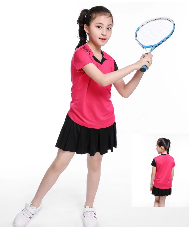 Теннисная обувь для девочек masculino, малыш для игры в настольный теннис, футболка, с короткими рукавами одежда для настольного теннисные майки, детская одежда рубашка для бадминтона, полиэстер спортивная футболка
