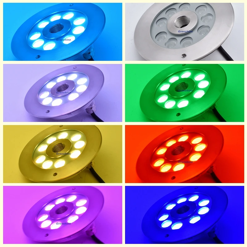 316 нержавеющая сталь 27 Вт DMX 512 RGB подводный светодиодный светильник для фонтана многоцветный пруд светильник светодиодный погружной кольцевой светильник 4 шт./лот