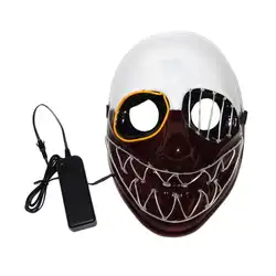 EL провода светодиодный скелет головы светящиеся маска мигает Косплэй костюм анонимный маска для танцев карнавал вечерние Хэллоуин