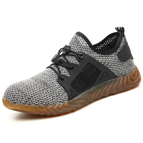 Lightweight Breathable Safety Shoes Men Outdoor Steel Toe Cap Sneakers Anti-smashing Work Protective Boots Plus Size 37-48