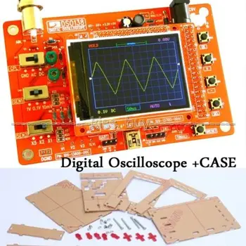 

DSO138 2.4" TFT Digital Oscilloscope Kits 200KHz Tester 1Msps Bandwidth with probe + Acrylic Case Shell