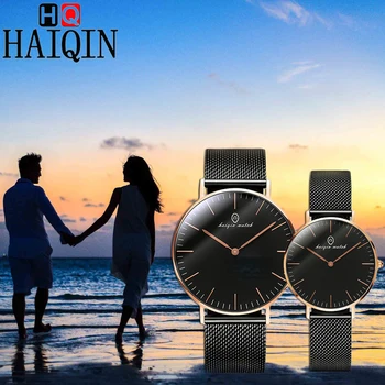 

HAIQIN Men's Watches Minimalist Fashion Couple Watch Luxury Brand Quartz Wristwatch Couple Watches For Lovers Waterproof Watch