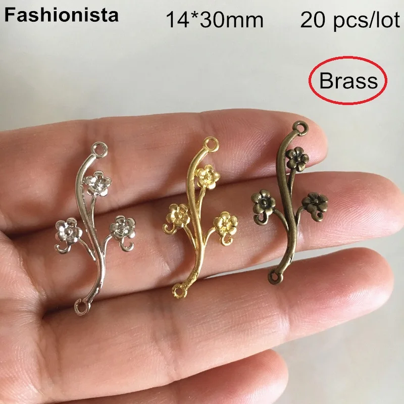 

Free Shipping -20 pcs Brass Casting Crafts Flowers Branch Connectors 14*30mm DIYJewelry Findings,Silver / Bronze / Steel / Brass