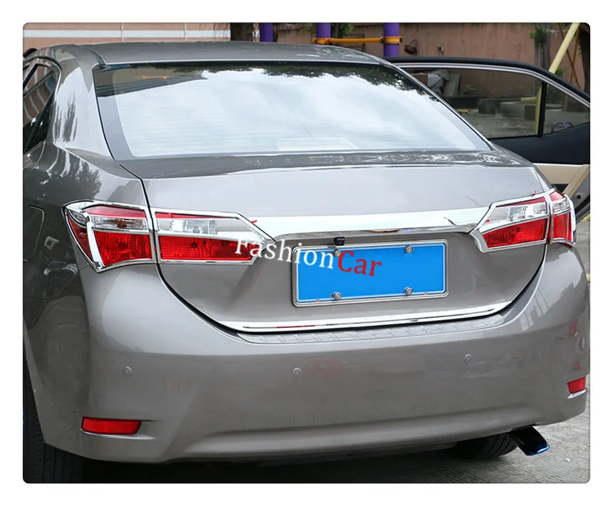 4pcs Chrome Rear Taillight Lamp Cover Trim fit for 2014 2015 2016 Toyota Corolla