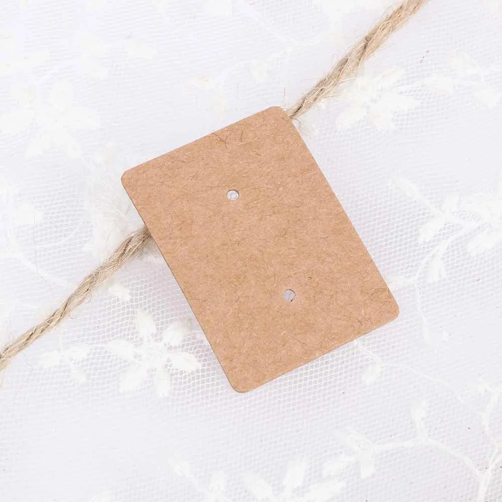 100 Pcs Earring Ear Studs Holder Paper Cards Brown Kraft Paper Jewelry Earring Hanging Display Cards Ear Studs Holder Display