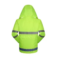 Hi Viz Yellow Raincoat Reflective Strips