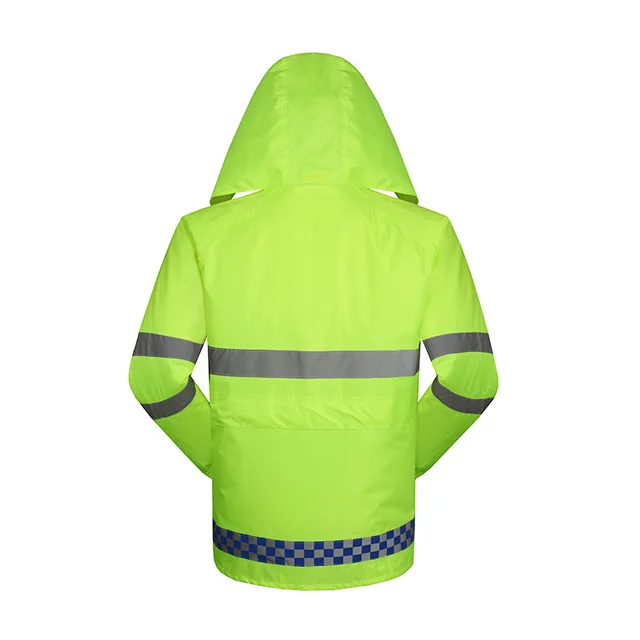 Hi Viz Yellow Raincoat Reflective Strips