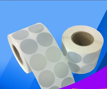 

2500pcs 25mm round clean blank matte silver PET stickers in roll for self-printing