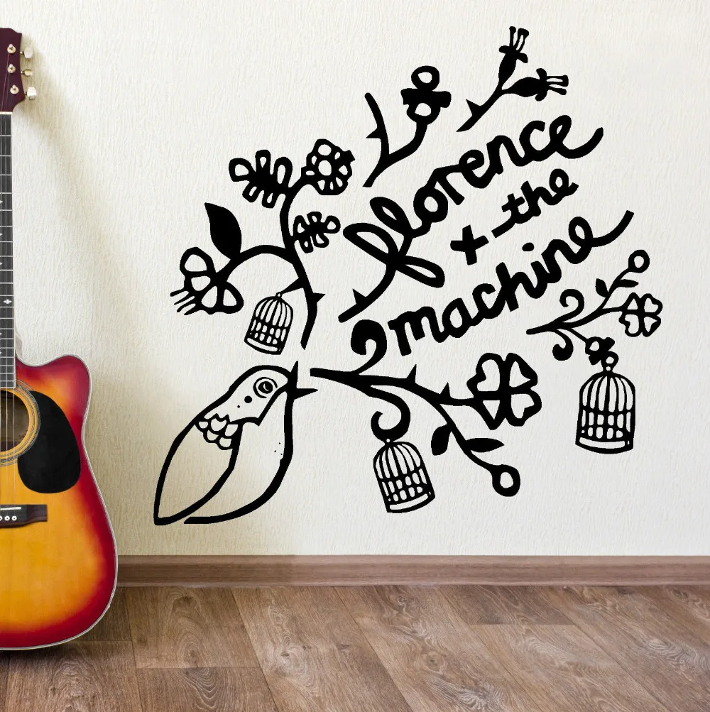 Stickers Muraux En Vinyle Pour Cage A Oiseaux Autocollants De Decoration Murale Pour Citation Florence Et La Machine 40 Couleurs Disponibles Zb311 Aliexpress