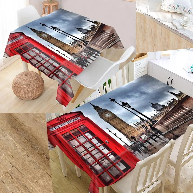 

London Street Table Cover Printing Waterproof Tablecloth More Size Tablecloths Kitchen Wedding Hotel Decoration