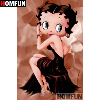 

HOMFUN Full Square/Round Drill 5D DIY Diamond Painting "Cartoon girl" Embroidery Cross Stitch 5D Home Decor Gift A08096