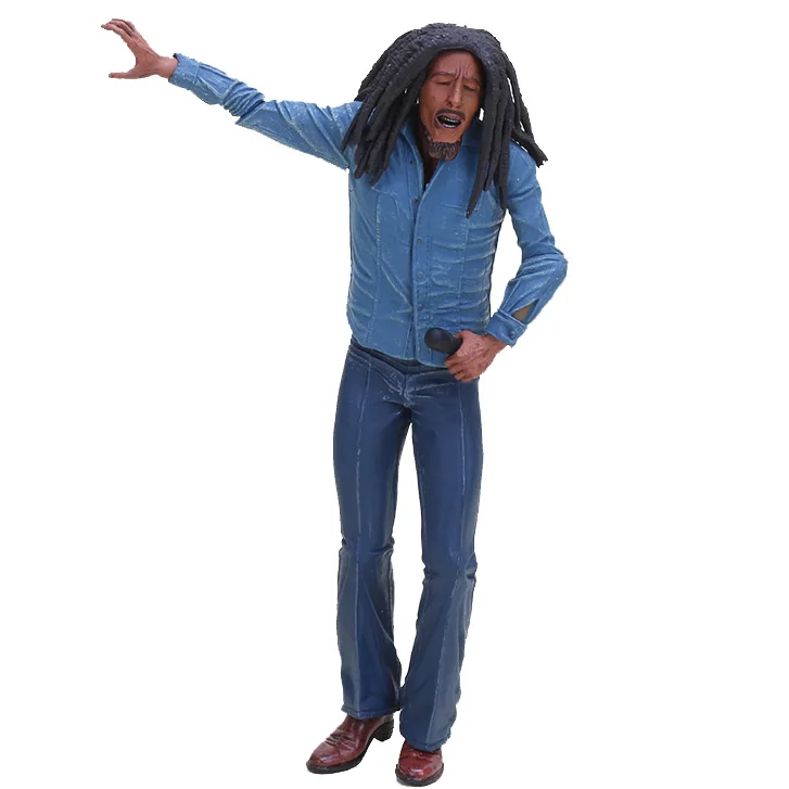 

18cm anime Bob Marley figure Music Legends Jamaica Singer Microphone PVC Action Figure Collectible Model Toy christmas gift
