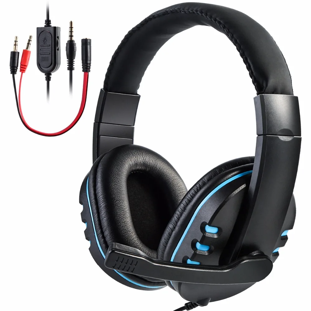 SOONHUA 3 5mm Wired Ergonomic Soft Pad Earphone Gaming Headset Super Low Bass Headphone With HD Microphone For PS4 Smartphone PC