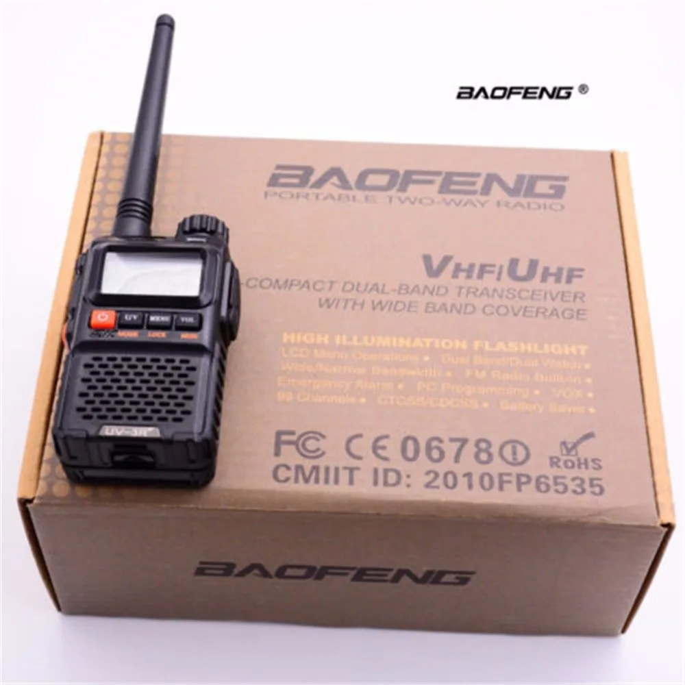 Новейшая модель; baofeng UV-3R плюс Interphone два 2 Way Радио Портативный мини иди и болтай Walkie Talkie для Uhf мобильное радио двухдиапазонный УКВ радио морской