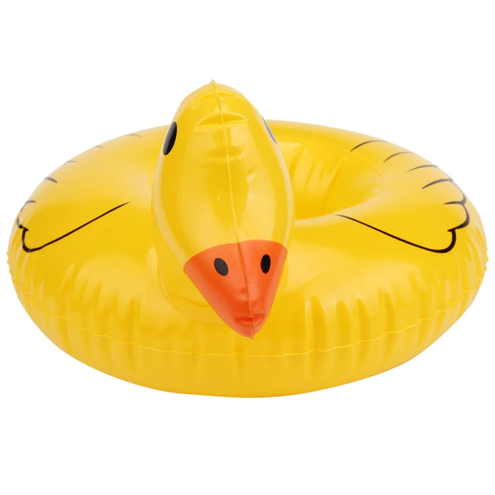 Милая желтая утка плавающая надувная банка для напитков для ванной, игрушечный держатель, Классические Игрушки для ванны для детей