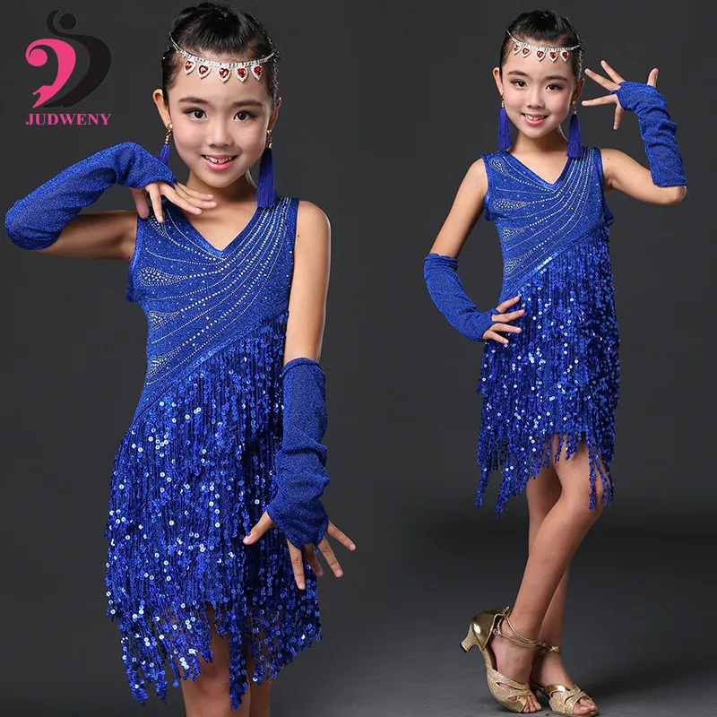 

Children Professional Latin Dance Dress for Girls Ballroom Dance Competition Dresses kids Modern Waltz/tango / Cha Cha Costumes