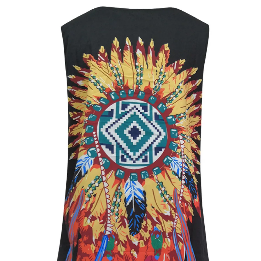2019 woman summer sleeveless print beach dress cotton casual mini beach dress long Quick drying beach dress plus size 40J3 (5)