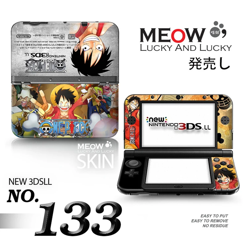 ONE PIECE Protective Cover Shell For Nintendo 3DS XL LL Stickers Vinly