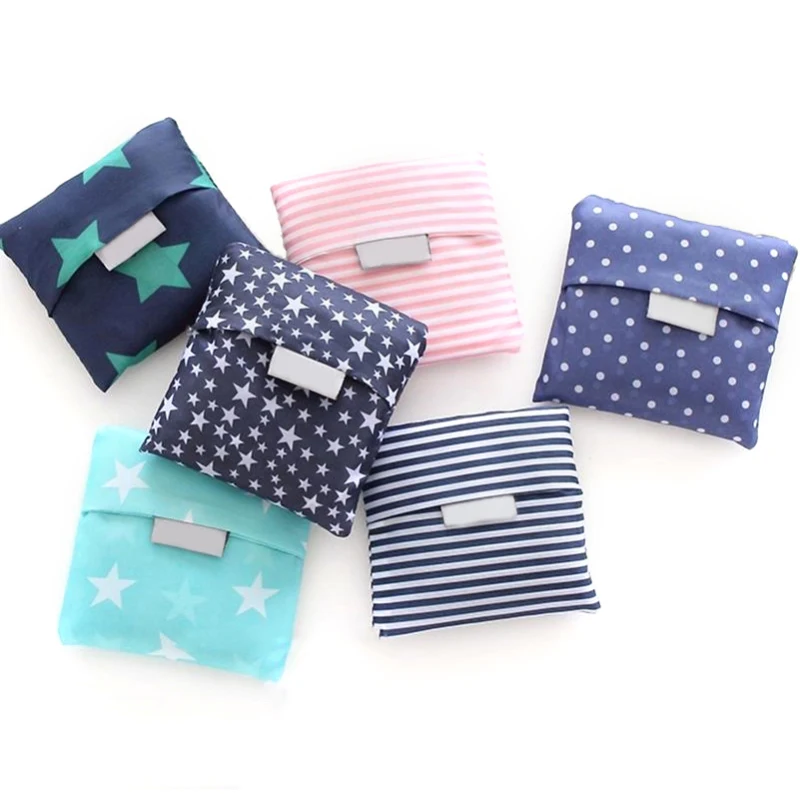 

Fashion Printing Green Shopping Bag Portable Collapsible Supermarket Tote Bag Folding Bag Large Capacity Storage Storage Bag