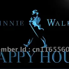 LA618-Джонни Уокер бар счастливые часы светодиодный неоновый свет вывеска домашний декор ремесла