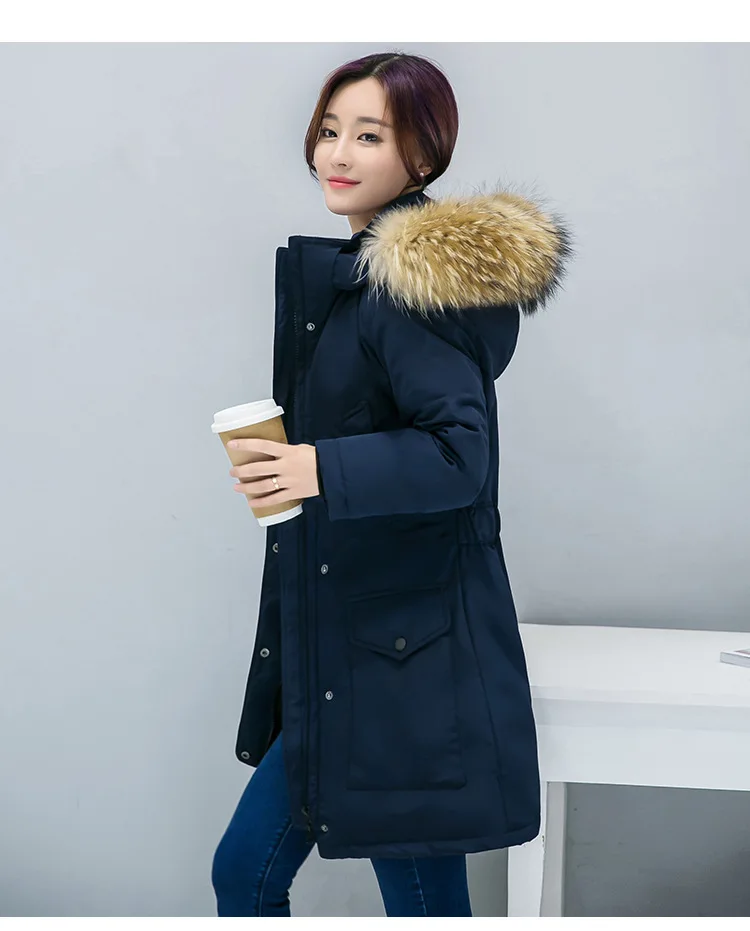 New winter cotton jacket female hooded women's long big yards thickening parkas manufacturer wholesale HS7373