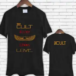 3D Лидер продаж дешевые мужские футболки мужские короткие культ * любовь логотип рок группа черные летние футболка с круглым вырезом