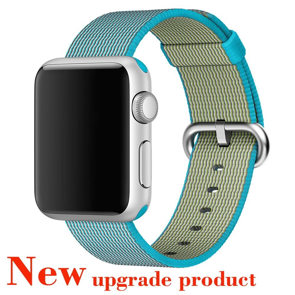 

2016 New Colorful Woven Nylon Watch Band For Apple Watch Fabric-like feel Wrist Strap with Metal Adapter for iwatch 38mm/42mm