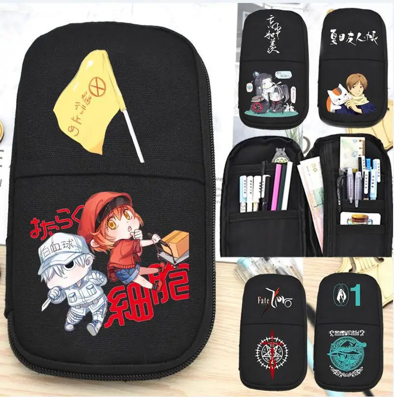 

Anime canvas pen work cell student Wei Wuzhen creative cartoon multi-function pen box