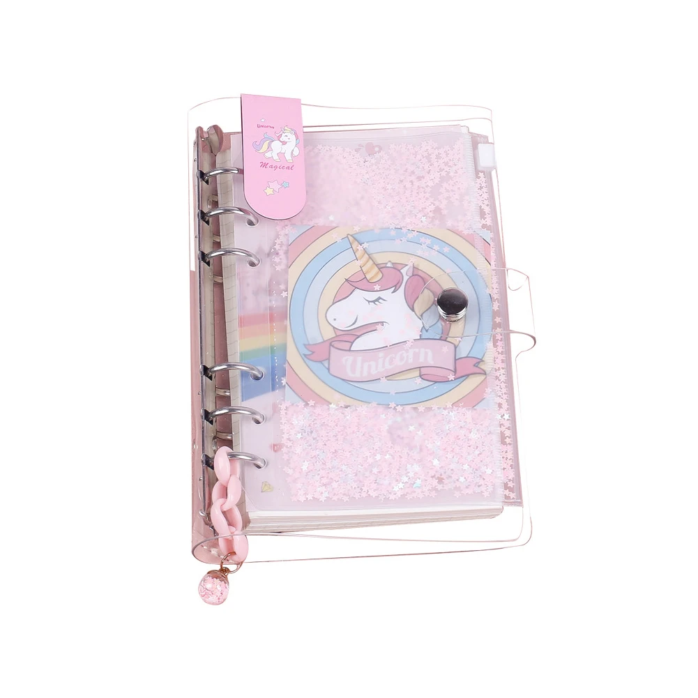 Unicorn Travel Journal Handmade Cartoon Refillable Notebook Kids Gift Loose-Leaf Traveler Diary Book Colorful | Дом и сад