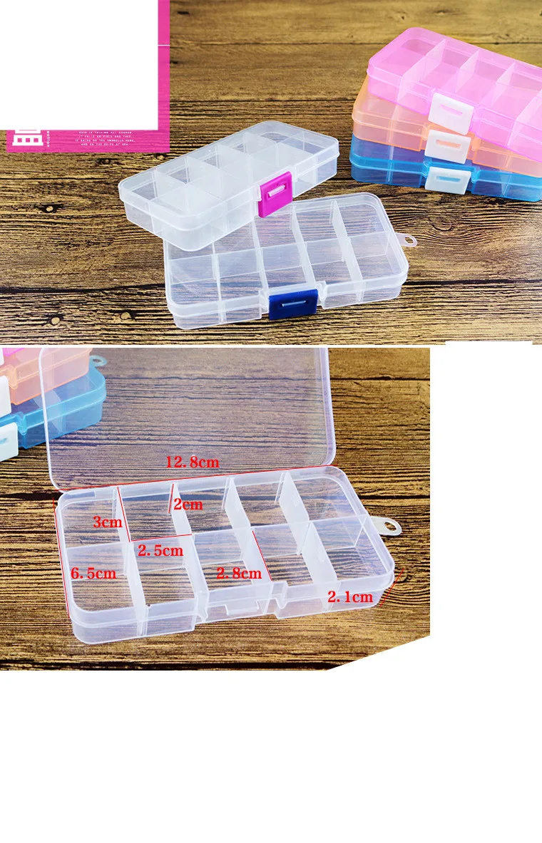 Упаковка ювелирных изделий дисплей 10, прозрачная пластиковая коробка сетка портативный браслет серьги шкатулка коробка для хранения мини