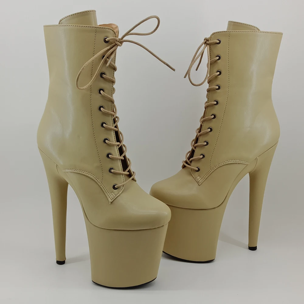 Leecabe/8 дюймов/20 см, танцевальные ботинки heels с Сатиновыми материалами, покрытые платформой на высоком каблуке, сапоги с закрытым носком для