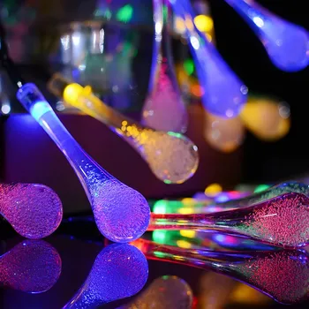 

String Lights Outdoor Garden Party 20 LED Raindrop Teardrop Solar Powered String Fairy Christmas Party Home Decor Lights T1#