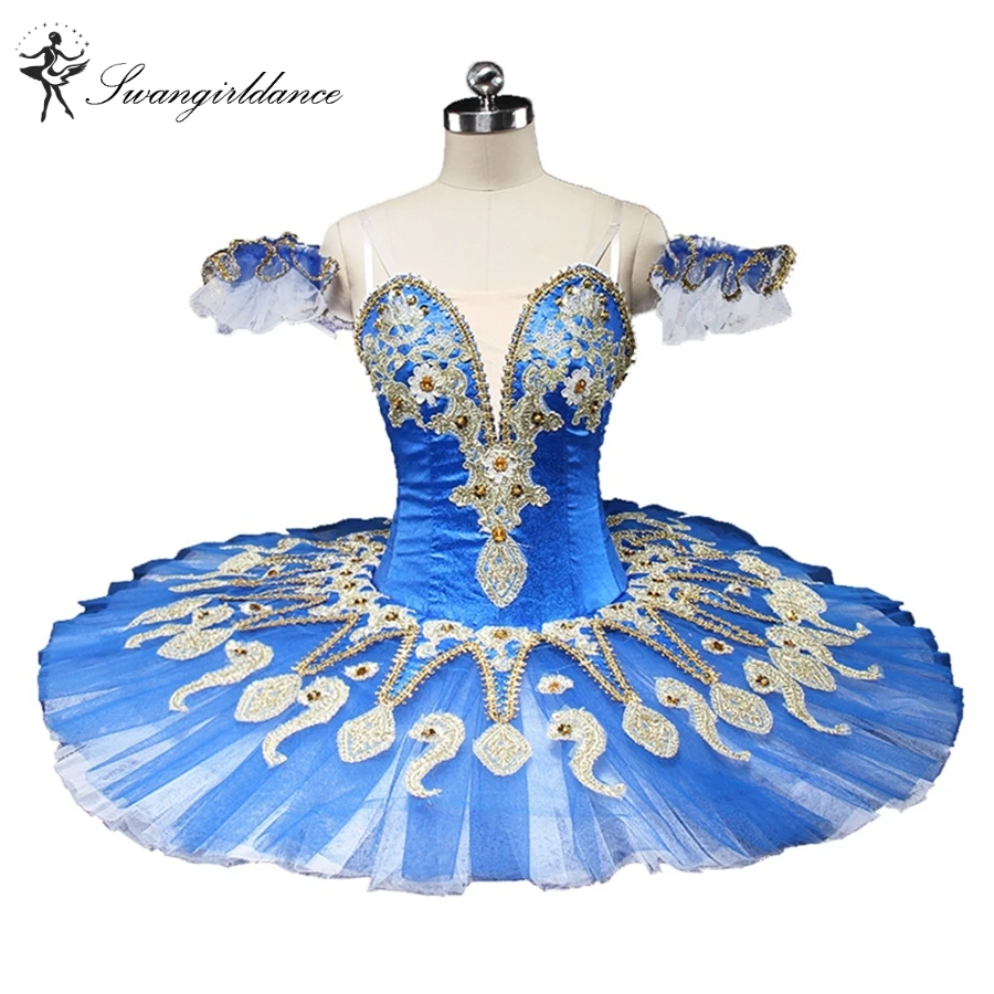 latest blue swan lake ballet tutu platter sugar plum fairy professional pancake ballet tutu blue bird BT9134C