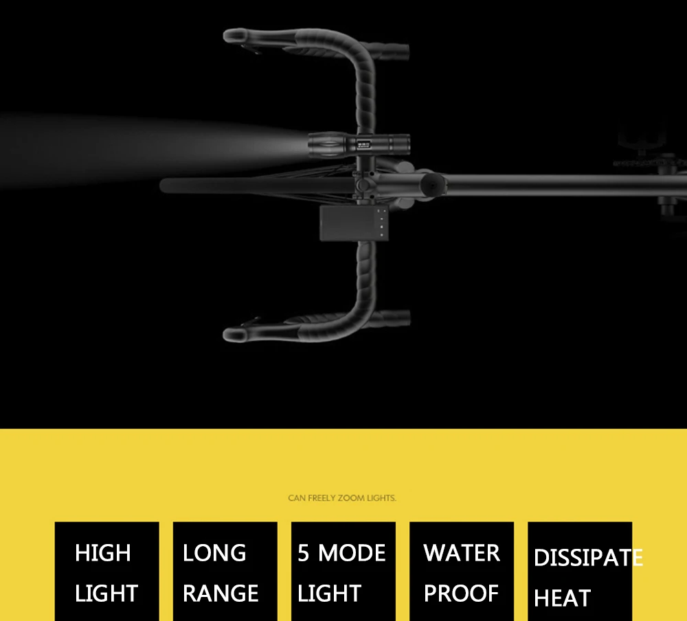 Велосипед фар 5 Режим светодиодный велосипед свет XM-L T6 велосипед света спереди Глава Факел Водонепроницаемый фонарик лампа велосипед