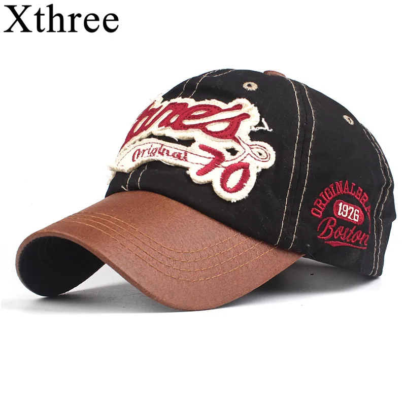 

Xthree cotton men baseball cap fitted cap snapback hat for women gorras casual casquette embroidery letter cap