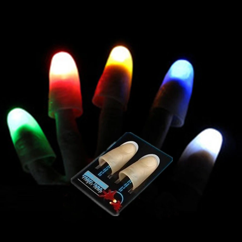 4PCS Magic Light Up Finger Trick，LED Finger Lamp，Red Thumbs Light，Magic Light Up Finger Magic Trick，Finger Thumbs Light Magic Prop，Fake Finger