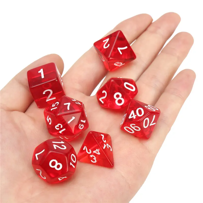 Новое поступление Dice 20 комплектов 4D 6D 8D 10D 12D 20D с сумкой сумки 70 шт. многогранные кости 10 комплектов для подземелья и драконов DND RPG MTG